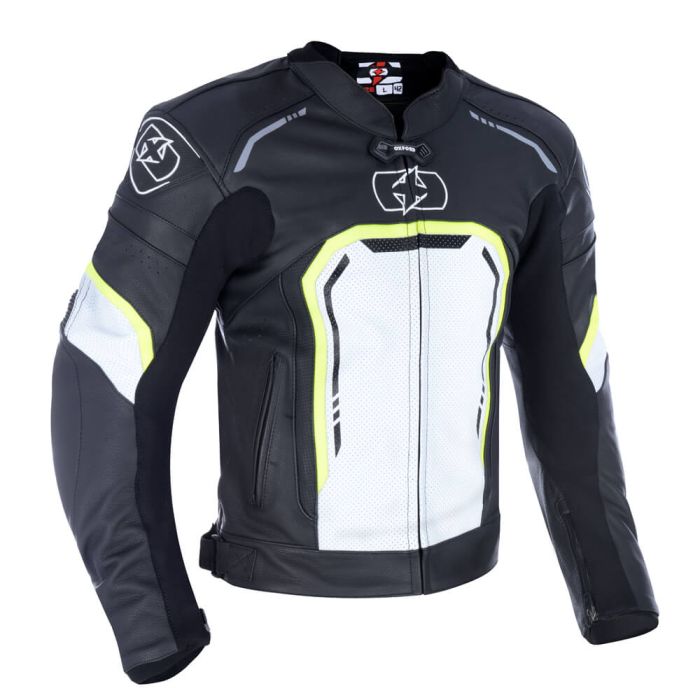Куртка Oxford Strada MS Leather Sports Jacket Black/ White/ Fluo