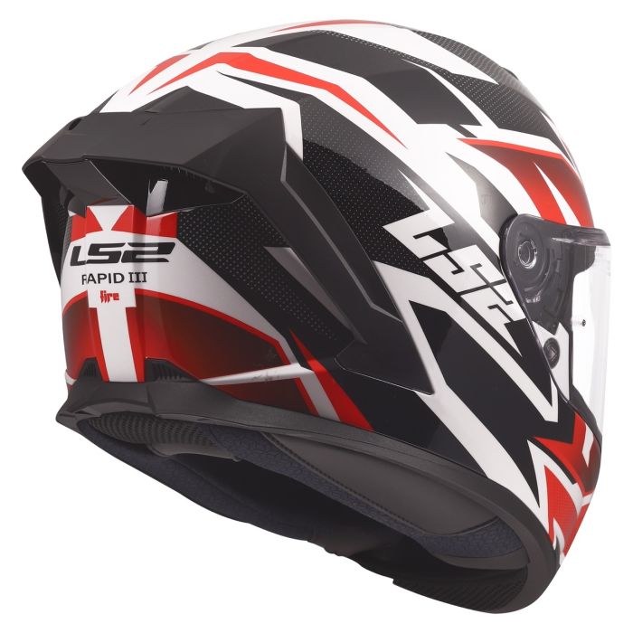 Мотошолом LS2 FF820 Rapid 3 Xtrem White Black Red