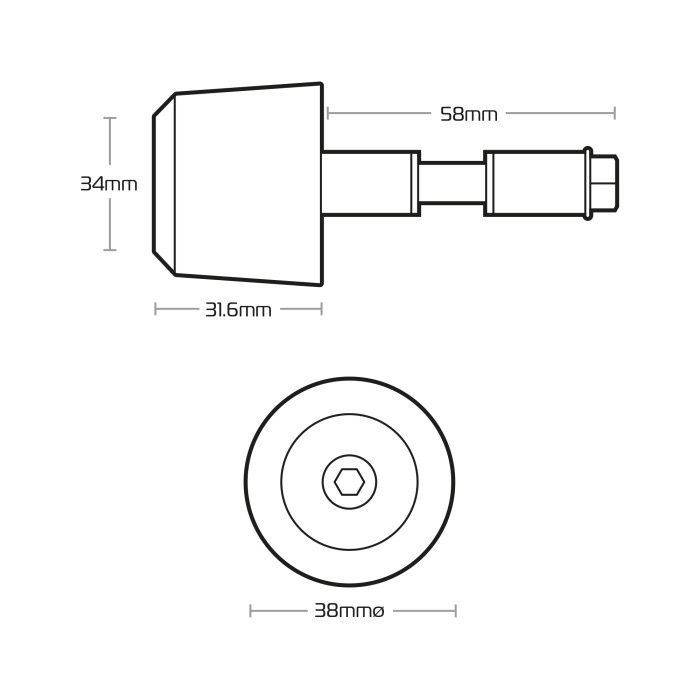 Грузик для керма Oxford Bar Weights CS255 Carbon steel 255g MATT