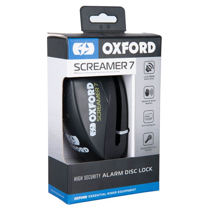 Замок Oxford Screamer 7 Alarm Disc Lock Black/Black