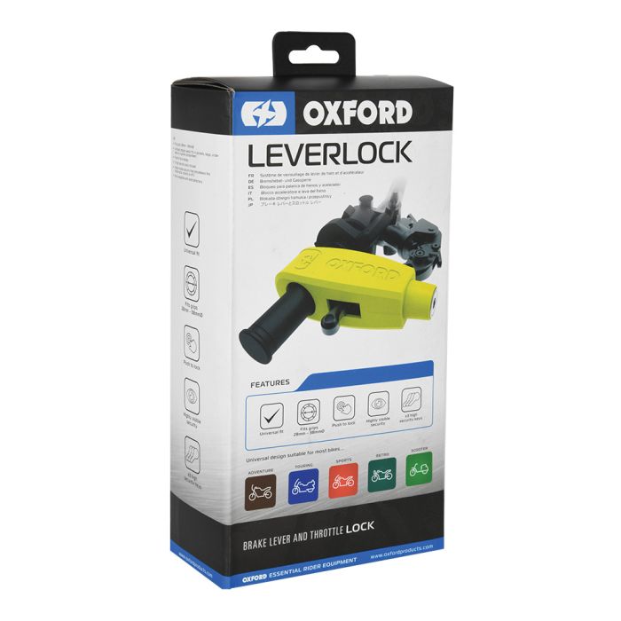 Замок-блокатор із сигналізацією Oxford LeverLock Yellow
