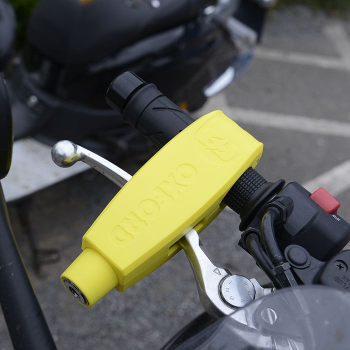 Замок-блокатор із сигналізацією Oxford LeverLock Yellow