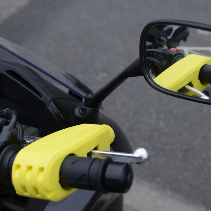 Замок-блокатор із сигналізацією Oxford LeverLock Yellow
