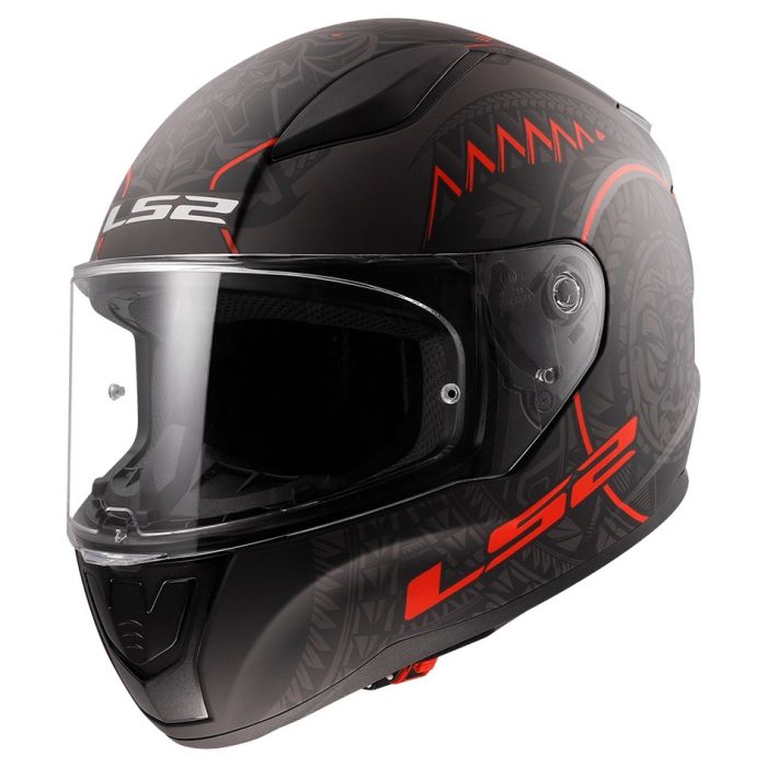 Мотошолом LS2 FF353 Rapid 2 Takaroa Matt Black 7C Red
