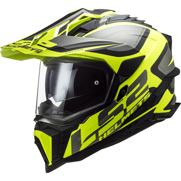 Мотошолом LS2 MX701 Explorer Alter Matt Black Hi-Vis Yellow