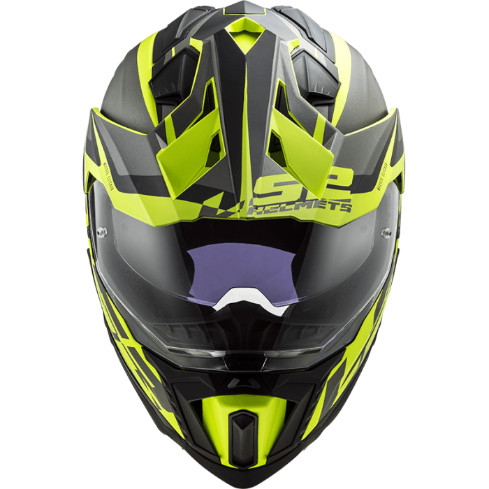 Мотошолом LS2 MX701 Explorer Alter Matt Black Hi-Vis Yellow