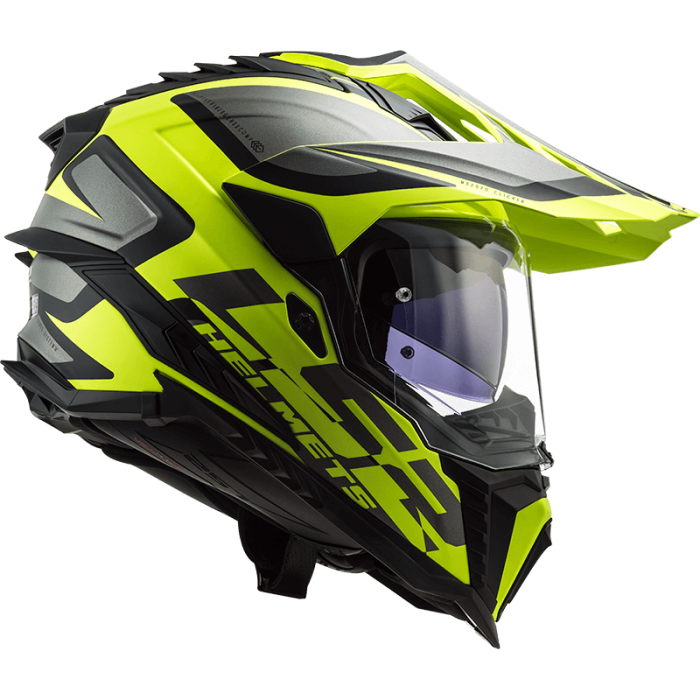 Мотошолом LS2 MX701 Explorer Alter Matt Black Hi-Vis Yellow