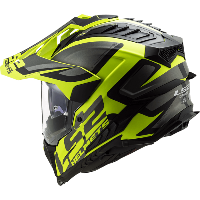 Мотошолом LS2 MX701 Explorer Alter Matt Black Hi-Vis Yellow