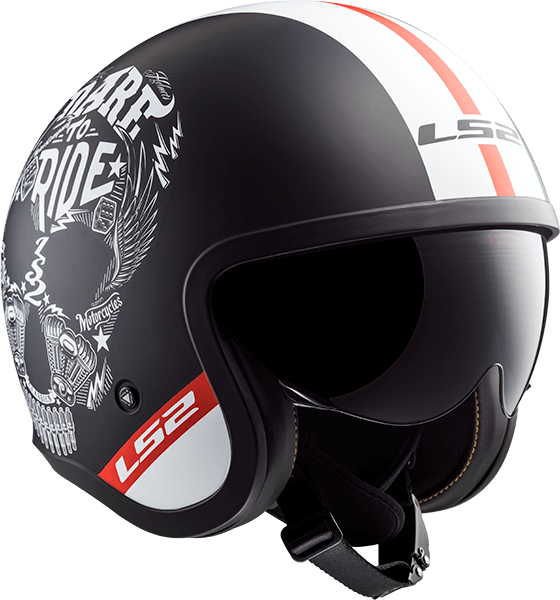Мотошолом LS2 OF599 Spitfire Inky Matt Black White