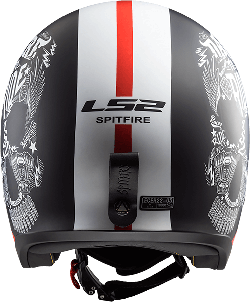 Мотошолом LS2 OF599 Spitfire Inky Matt Black White