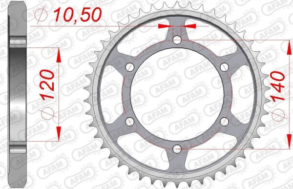 Зірка Afam 530 Steel Chainwheel - Kawasaki Silver
