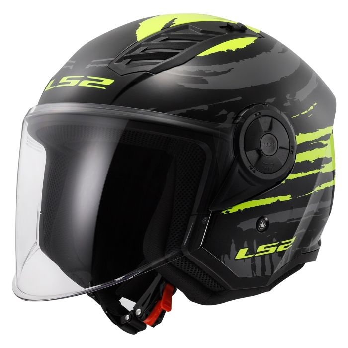 Мотошолом LS2 OF616 Airflow 2 Brush Black Hi-Vis Yellow