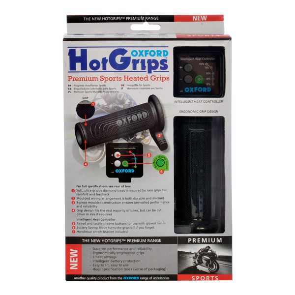 Підігрів керма Oxford Hotgrips Premium Sports with v8 switch