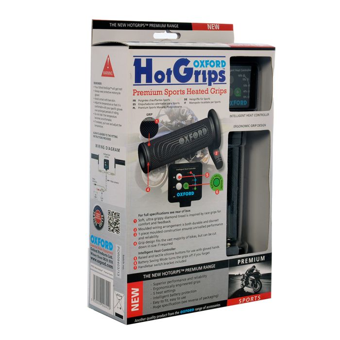 Підігрів керма Oxford Hotgrips Premium Sports with v8 switch