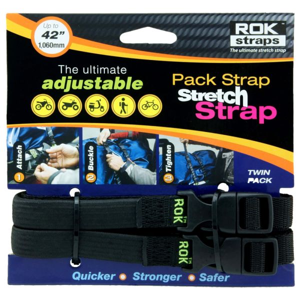 Ремені для кріплення багажу Oxford ROK Straps MD 16mm Adj Black