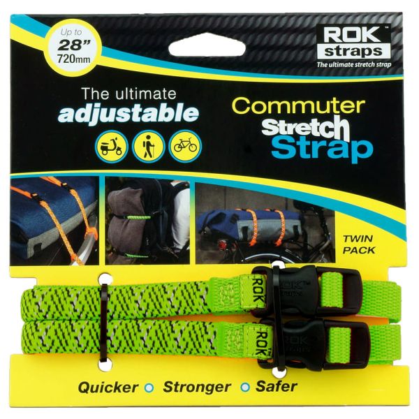Ремені для кріплення багажу Oxford Rok Straps LD 12mm Adj Green reflective
