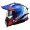 Мотошолом LS2 MX701 Explorer Hexa White Blue Red