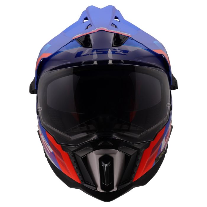 Мотошолом LS2 MX701 Explorer Hexa White Blue Red