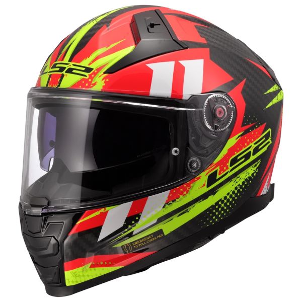 Мотошолом LS2 FF811 Vector 2 C Tantic Red Hi-Vis Yellow