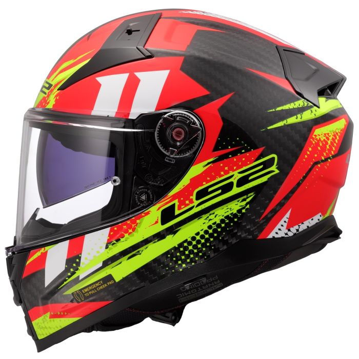 Мотошолом LS2 FF811 Vector 2 C Tantic Red Hi-Vis Yellow