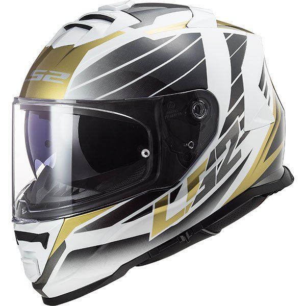 Мотошолом LS2 FF800 Storm Nerve White Antique Gold