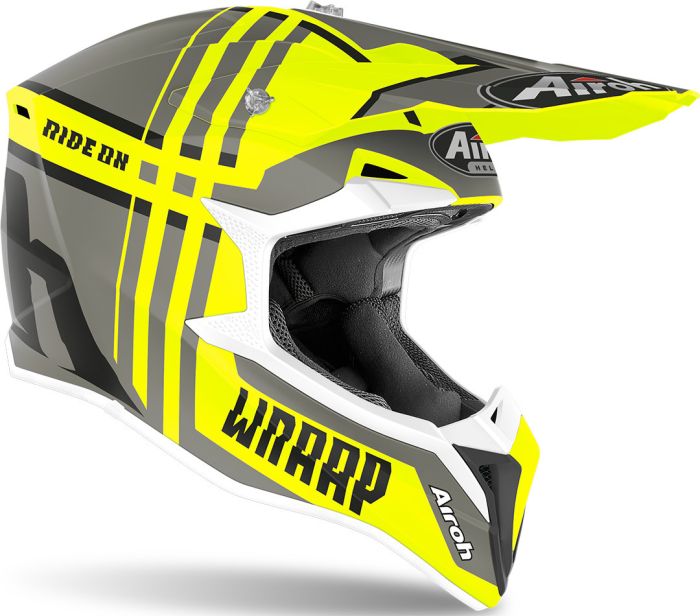Мотошолом Airoh Wraap Broken Yellow Matt