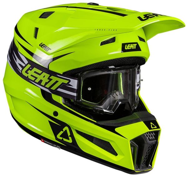 Шолом Leatt Moto 3.5 Jr Helmet + Goggle Neon Yellow