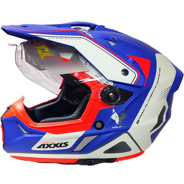 Мотошолом AXXIS WOLF DS Roadrunner C7 Matt Blue