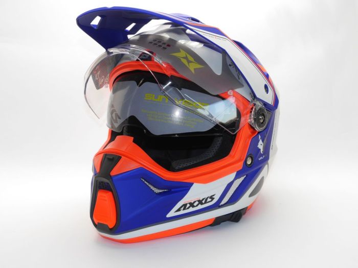 Мотошолом AXXIS WOLF DS Roadrunner C7 Matt Blue