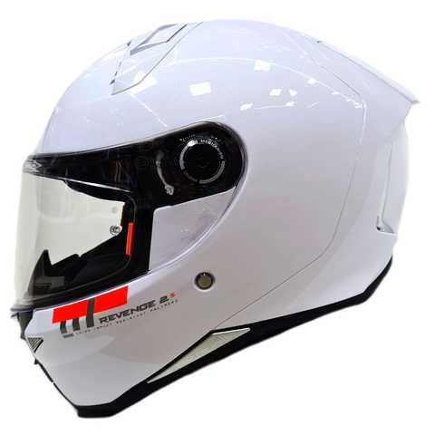 Мотошолом MT Revenge 2 S Solid Gloss White ECE2206