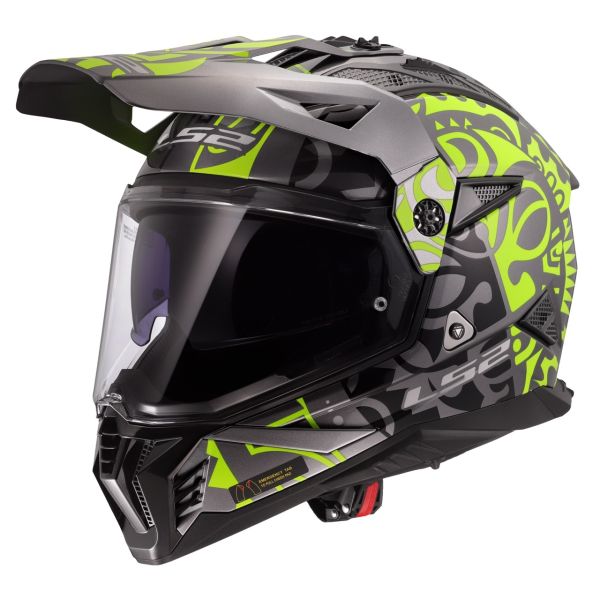 Мотошолом LS2 MX702 Pioneer 2 Rangi Hi-Vis Yellow