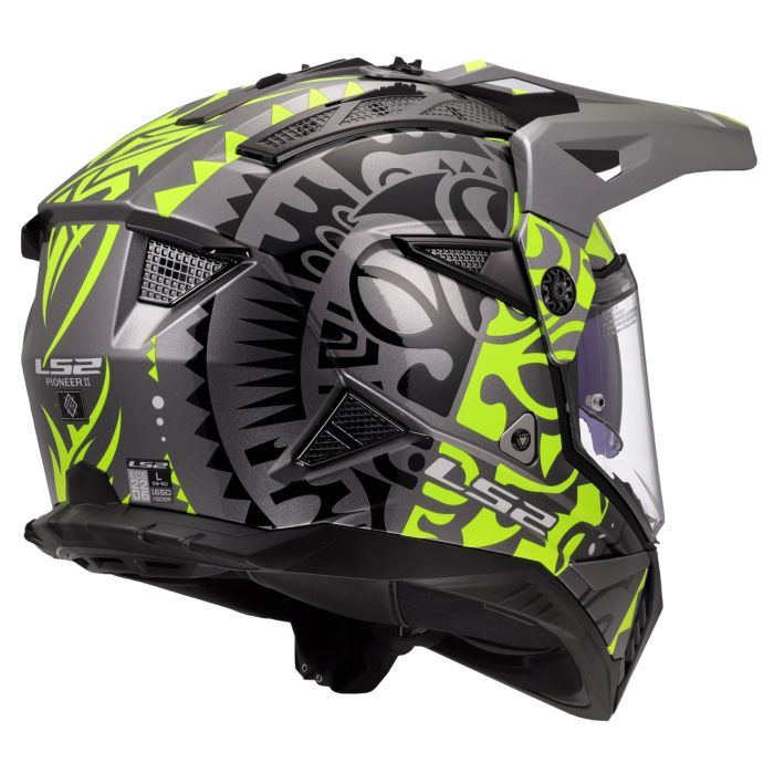 Мотошолом LS2 MX702 Pioneer 2 Rangi Hi-Vis Yellow