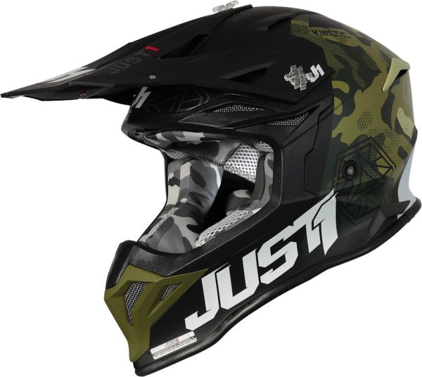 Мотошолом Just1 J39 Kinetic Camo Army Green Black - Matt