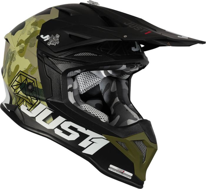 Мотошолом Just1 J39 Kinetic Camo Army Green Black - Matt