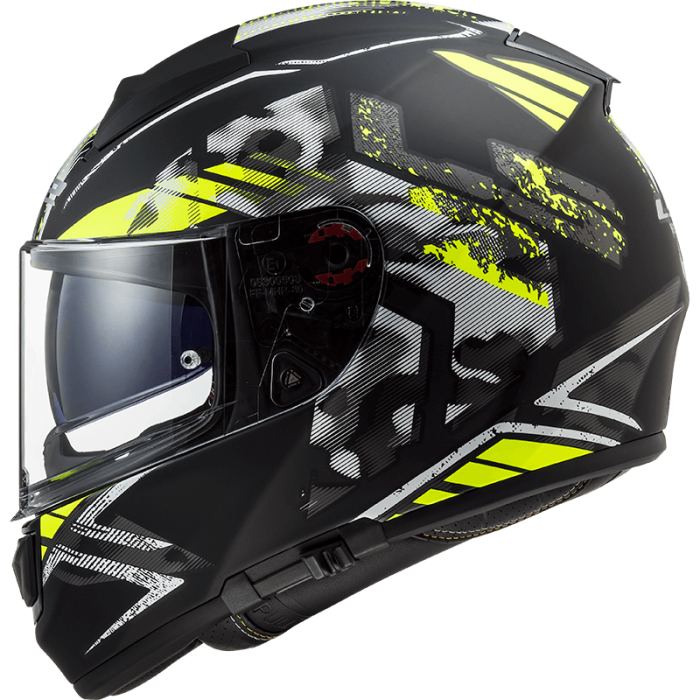 Мотошолом LS2 FF397 Vector FT2 Stencil Black Hi-Vis Yellow