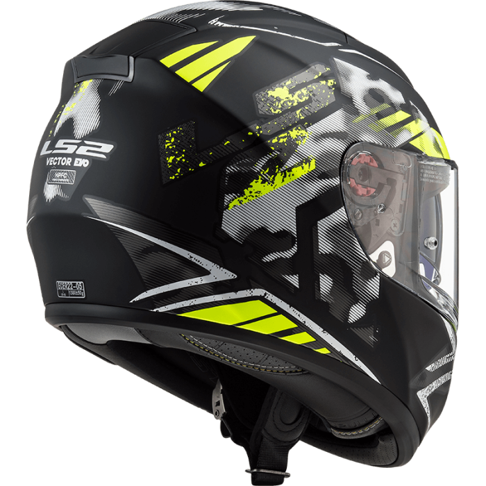 Мотошолом LS2 FF397 Vector FT2 Stencil Black Hi-Vis Yellow