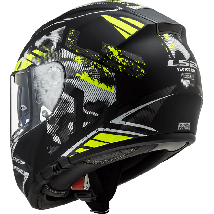 Мотошолом LS2 FF397 Vector FT2 Stencil Black Hi-Vis Yellow