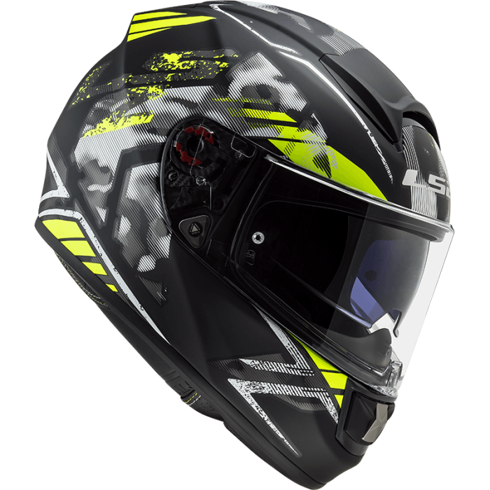 Мотошолом LS2 FF397 Vector FT2 Stencil Black Hi-Vis Yellow
