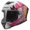 Мотошолом LS2 FF820 Rapid 3 Poppies 2 White Pink