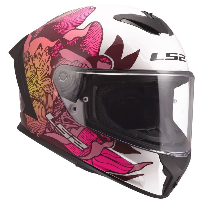 Мотошолом LS2 FF820 Rapid 3 Poppies 2 White Pink