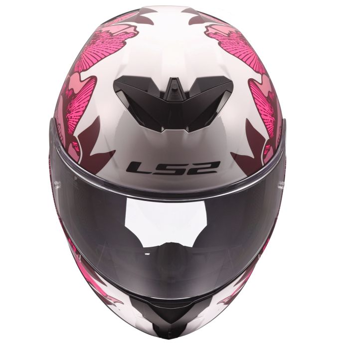 Мотошолом LS2 FF820 Rapid 3 Poppies 2 White Pink