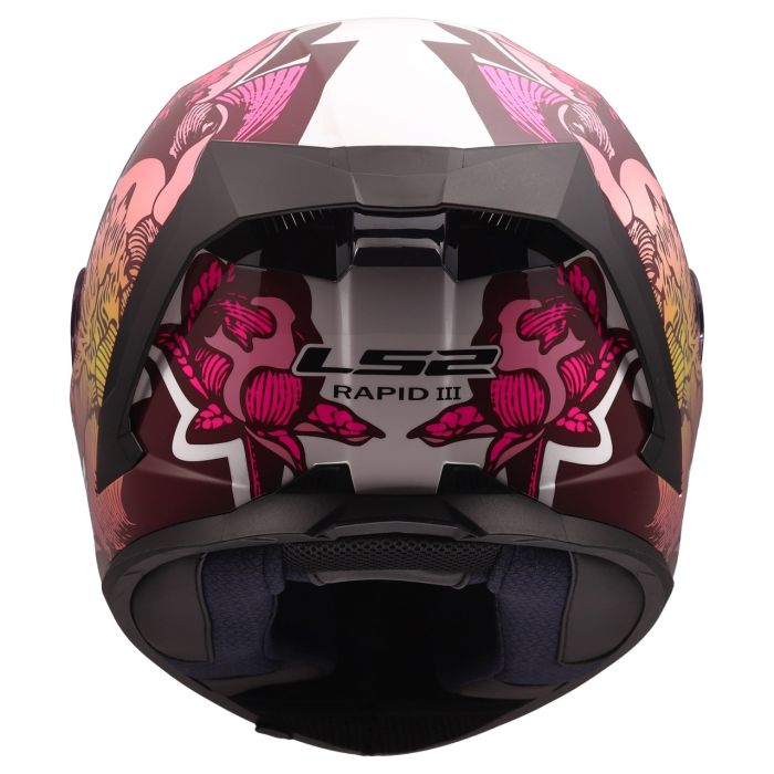 Мотошолом LS2 FF820 Rapid 3 Poppies 2 White Pink