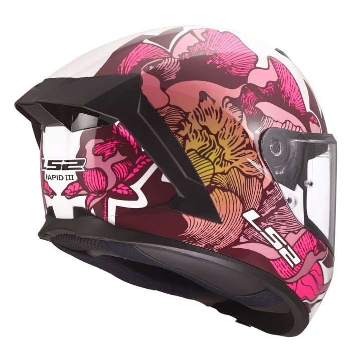 Мотошолом LS2 FF820 Rapid 3 Poppies 2 White Pink