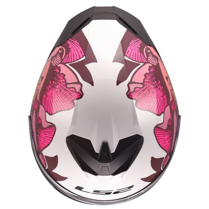 Мотошолом LS2 FF820 Rapid 3 Poppies 2 White Pink