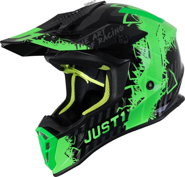 Мотошолом Just1 J38 Mask Fluo Green Titanium Black