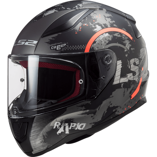 Мотошолом LS2 FF353 Rapid Circle Matt Titanium Fluo Orange