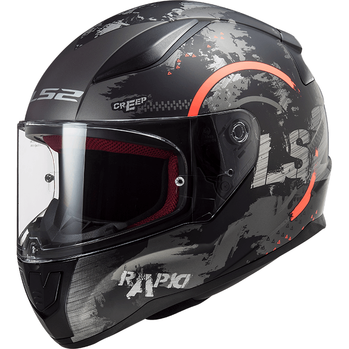 Мотошолом LS2 FF353 Rapid Circle Matt Titanium Fluo Orange