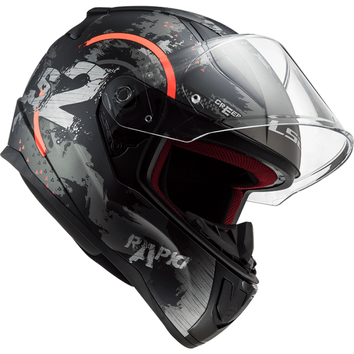 Мотошолом LS2 FF353 Rapid Circle Matt Titanium Fluo Orange