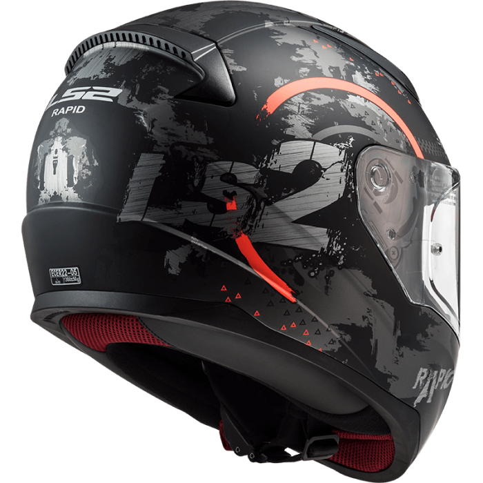 Мотошолом LS2 FF353 Rapid Circle Matt Titanium Fluo Orange