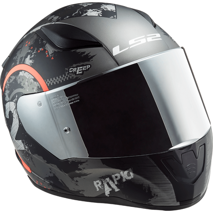 Мотошолом LS2 FF353 Rapid Circle Matt Titanium Fluo Orange